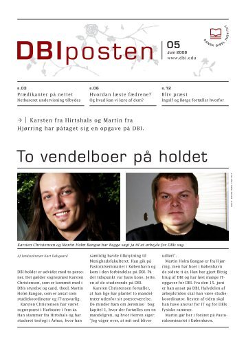 To vendelboer på holdet - Dansk Bibel-Institut