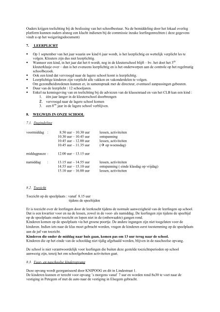 Schoolreglement - Vrije Basisschool Petegem - Elsegem