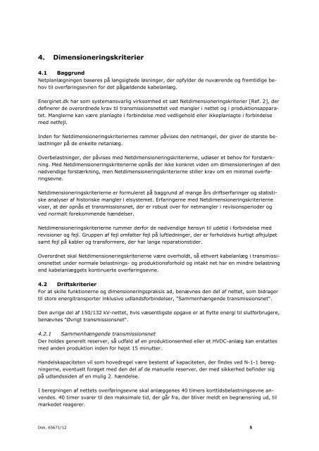 Dimensioneringsmanual for 400 kV, 150 kV og 132 ... - Energinet.dk