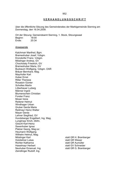 GR-Protokoll 20090416 (119 KB) - .PDF - Sierning