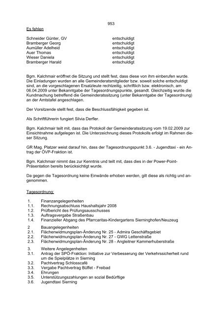 GR-Protokoll 20090416 (119 KB) - .PDF - Sierning