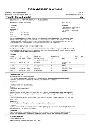 LEVERANDØRBRUGSANVISNING da Trinol 810 ... - danocare.dk