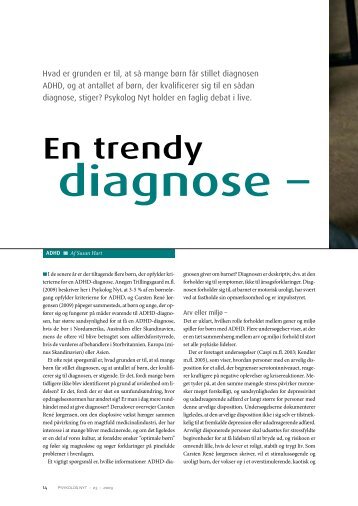 En trendy diagnose - Dansk Psykolog Nyt Nr. 23 2009 - neuroaffect.dk