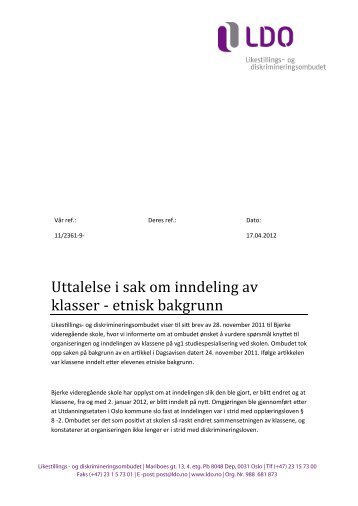 Dokument i PDF-format - Likestillings- og diskrimineringsombudet