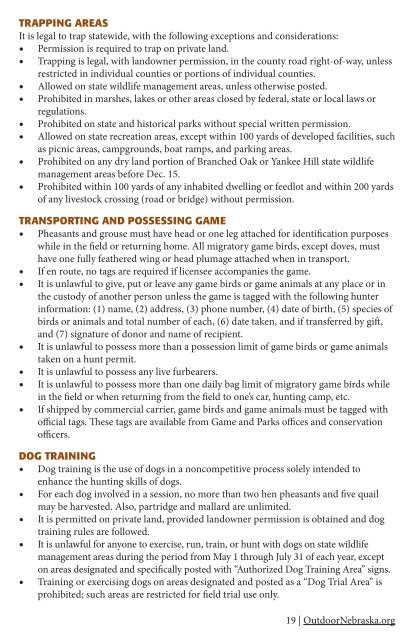 2012 Hunting Guide - Nebraska Game and Parks Commission