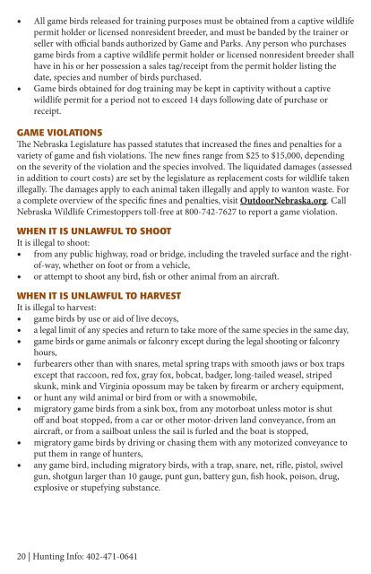 2012 Hunting Guide - Nebraska Game and Parks Commission