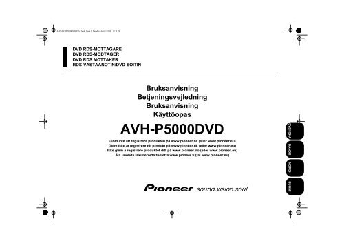 AVH-P5000DVD - Service.pioneer-eur.com - Pioneer