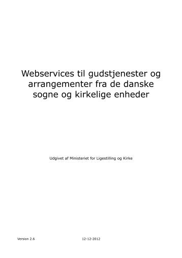 Webservices for kirkelige arrangementer og gudstjenester