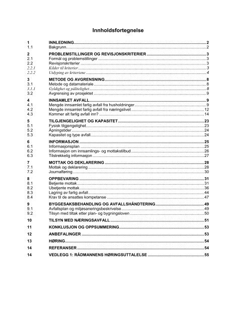 Farlig avfall FORVALTNINGSREVISJON - NKRF