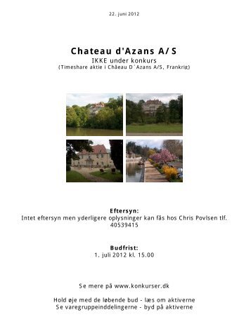 Chateau d'Azans A/S - konkurser.dk