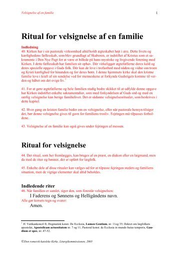 Rituale for velsignelse af en familie