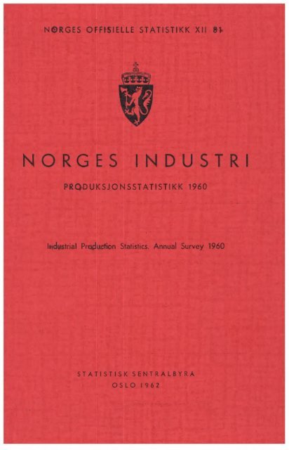 XII 81 1960 - Statistisk sentralbyrå