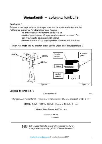 Biomekanik - columna lumbalis Problem 1 - Netfysioterapi.dk