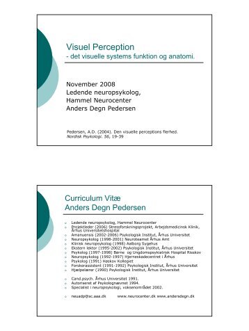 Visuel Perception - Anders Degn Pedersen, specialist i ...