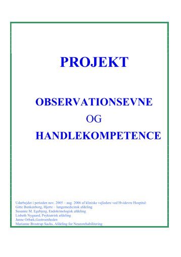 projekt observationsevne - Hvidovre Hospital