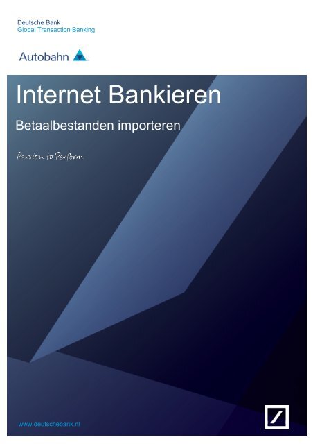 Batchbetalingen en bestanden importeren - Deutsche Bank