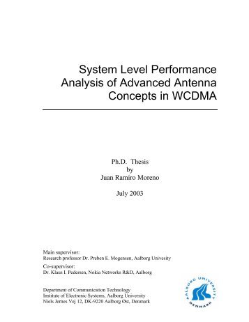System Level Performance Analysis of Advanced Antenna ... - Centers
