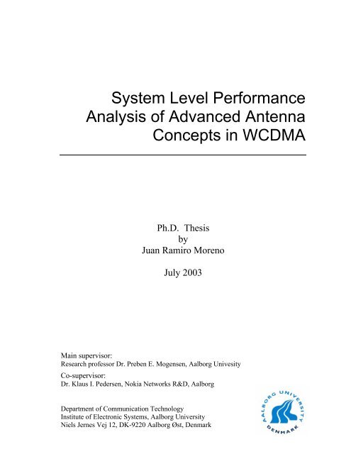 System Level Performance Analysis of Advanced Antenna ... - Centers