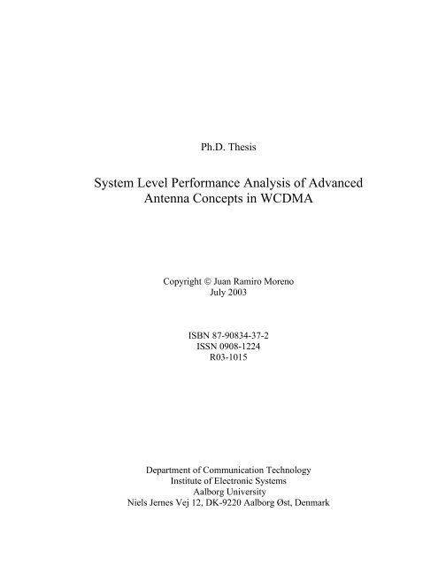 System Level Performance Analysis of Advanced Antenna ... - Centers