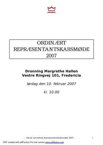Referat 2007 - Dansk Varmblod