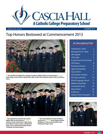 Top Honors Bestowed at Commencement 2013 - Cascia Hall ...