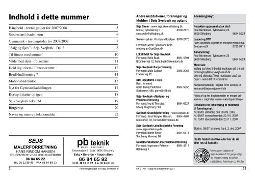 Foreningsnyt nr. 07/2007 - Sejs Svejbæk Idrætsforening