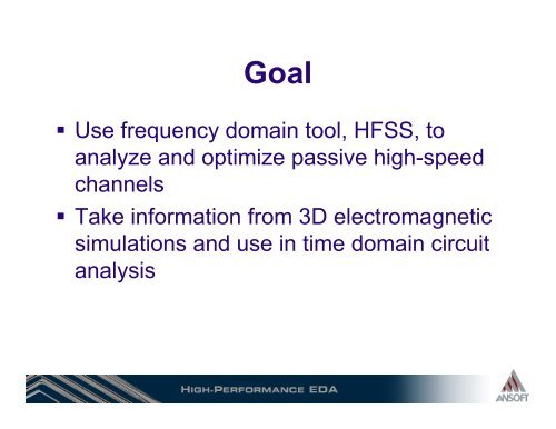 3D Simulations for Signal Integrity