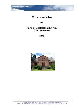 Hent NGI's virksomhedsplan i pdf-fil - Nordisk Gestalt Institut