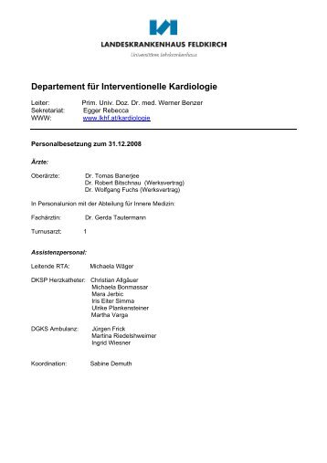 Departement für Interventionelle Kardiologie