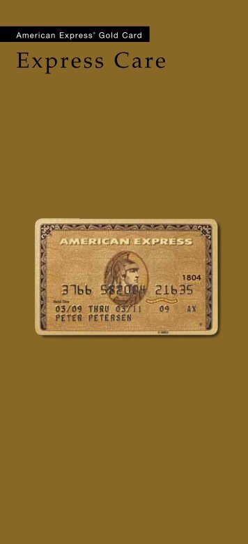 Forsikringsbetingelser American Express Gold Card