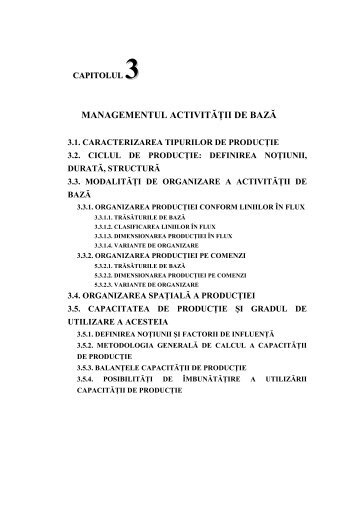 MANAGEMENTUL ACTIVITĂŢII DE BAZĂ