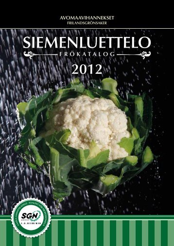 Siemenluettelo 2012 siemenet - S.G.Nieminen Oy