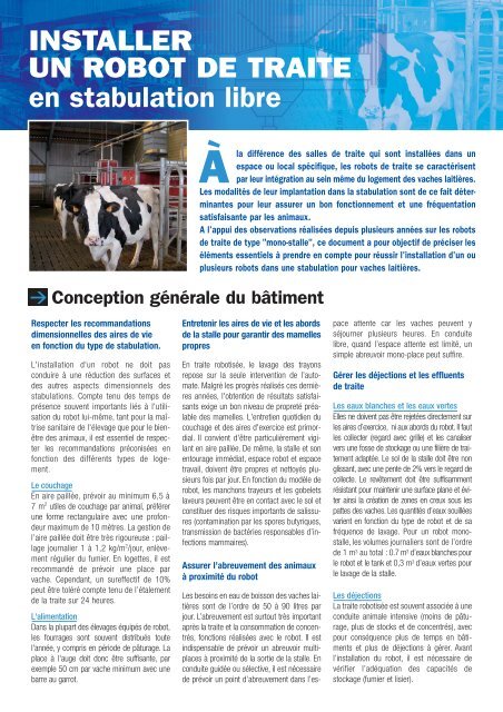 Installer Un Robot De Traite En Stabulation Libre Chambre Regionale D