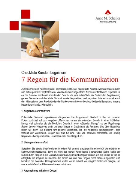 7 Regeln für die Kommunikation - Anne M. Schüller