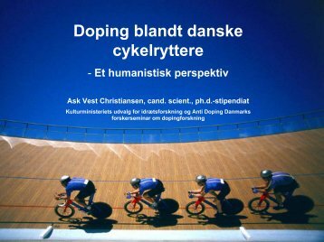 Doping blandt danske cykelryttere - Kunst.dk