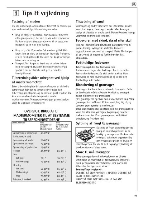 Opskrifter på automatisk tilberedning - Electrolux