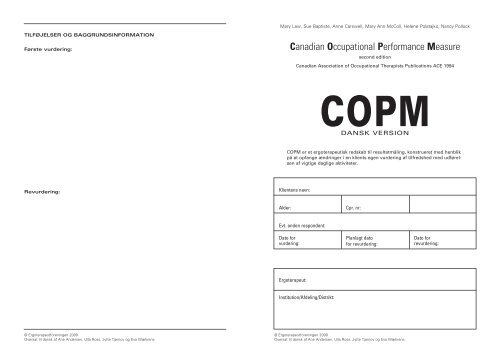 COPM-skema - Ergoterapeutforeningen