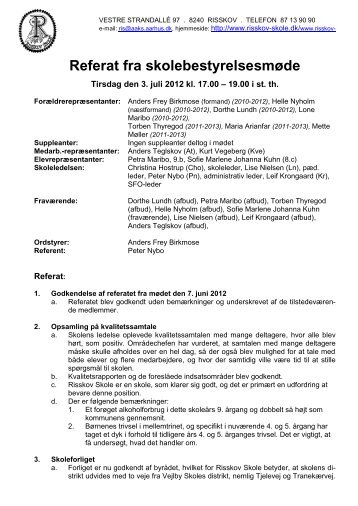 120703 Referat - Risskov Skole