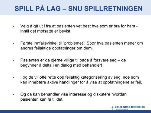 Motiverende Intervju - prinsipper