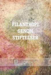 filantropi genom stiftelser filantropi genom stiftelser ...