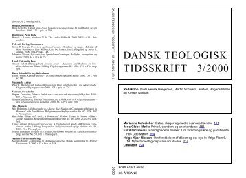 DANSK TEOLOGISK TIDSSKRIFT 3/2000 - Anis