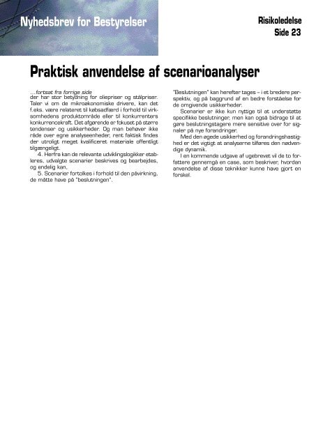 Bestyrelsens arbejde med risikostyring - JP Pro - Jyllands-Posten