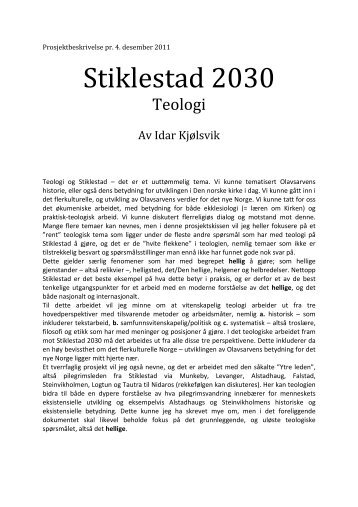 Notat 2030 Teolog Idar Kjølsvik - Stiklestad Nasjonale Kultursenter