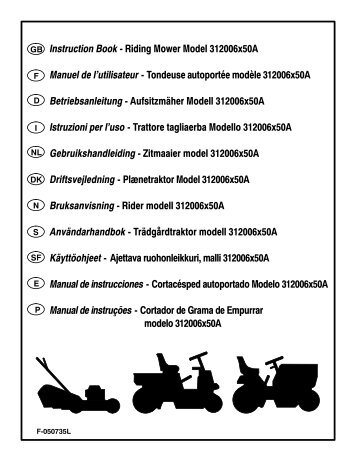 Instruction Book − Riding Mower Model ... - Safe Motor AS