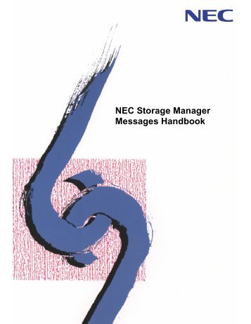 NEC Storage Manager Messages Handbook - Support