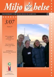 fagtidsskrift for miljø, helse og samfunn f - Forum for Miljø og helse