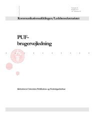 PUF- brugervejledning - Københavns Universitet