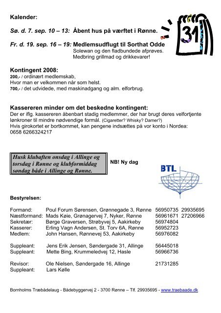 Nyhedsbrev nr. 4 2008 - Bornholm Træbåde Laug