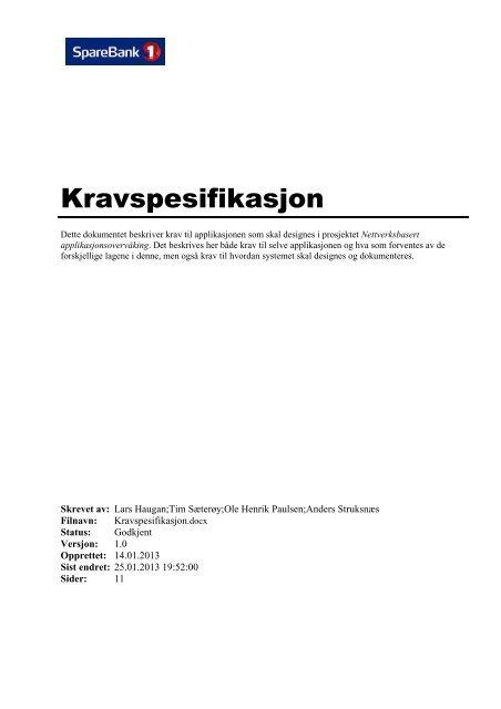 Kravspesifikasjon