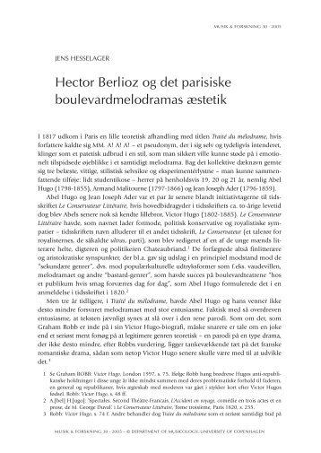 Hector Berlioz og det parisiske boulevardmelodramas æstetik